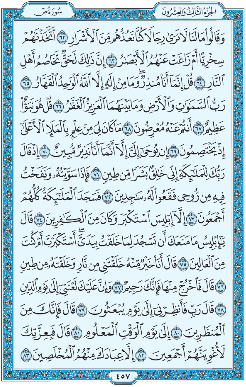 Коран Мединский мусхаф страница 457, Сад, аят 62-83